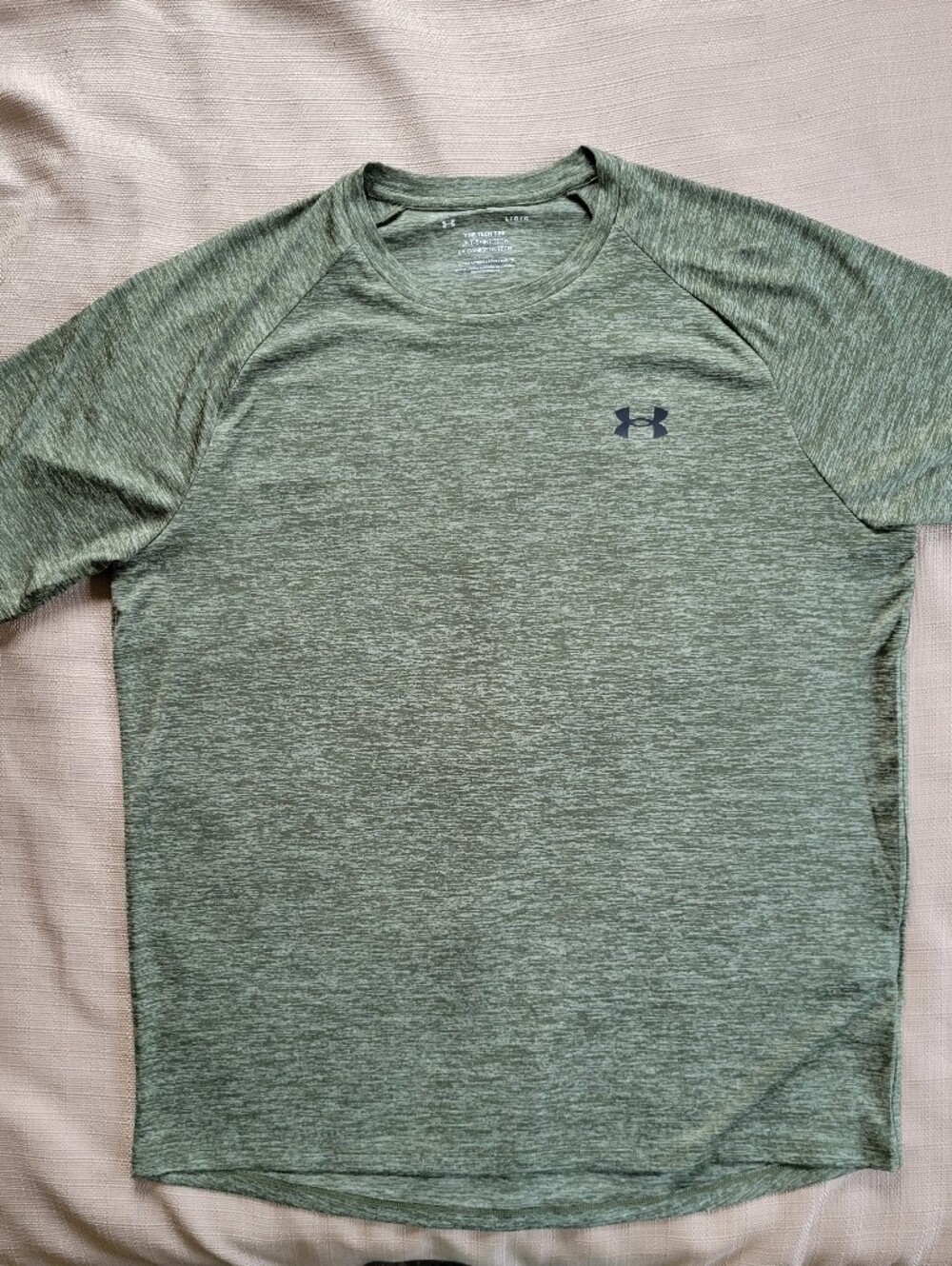 Under Armour Tech Tee Heather Green Short Sleeve Athletic Shirt Men's Size Large